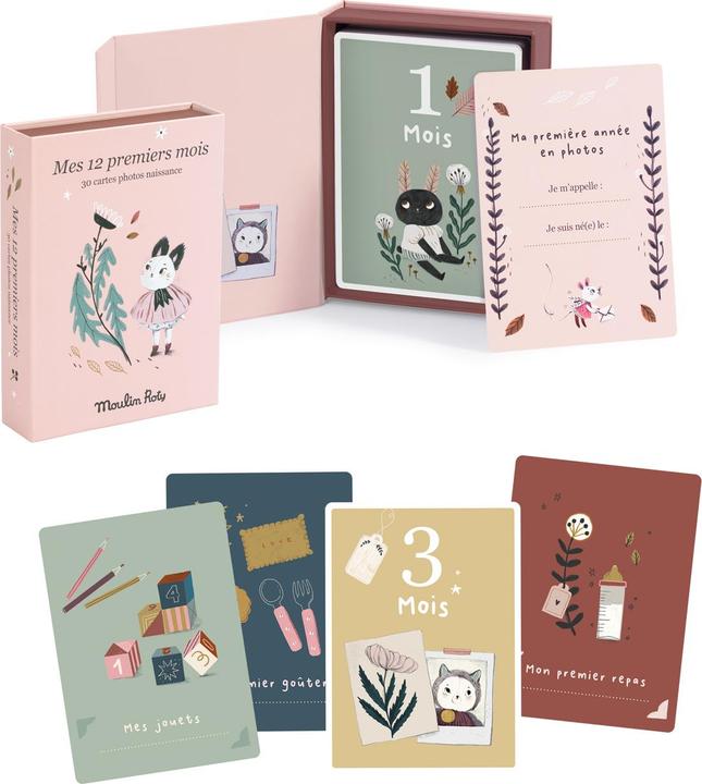 Produktbild Moulin Roty Meilensteinkarten "Meine ersten 12 Monate" (Französisch), Après la Pluie