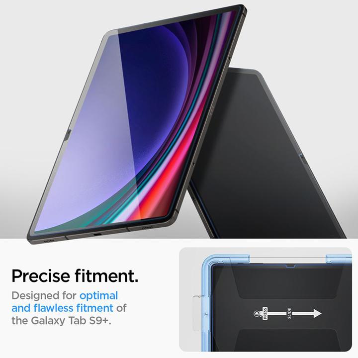 Productafbeelding Spigen Glass.TR Sam Tab S9+ Plus 12.4" X810/X816B "EZ FIT" szkło hartowane AGL06999 (1 Stuk, Galaxy Tab S9 Plus)