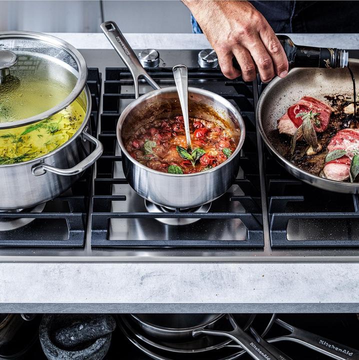 Produktbild KitchenAid 3PLY Cvd Saucepan 16cm / 1.50L Uncoated (16 cm, Stielkasserolle, Edelstahl)
