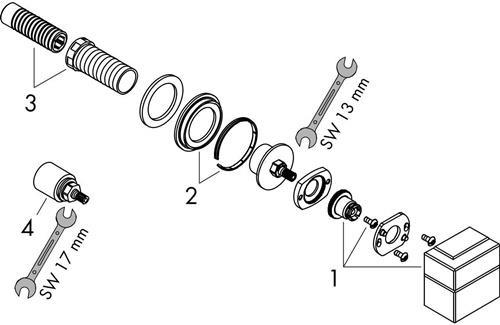 Produktbild hansgrohe AXOR Edge Absperrventil Unterputz