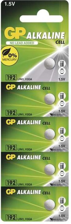 GP Batteries Alkaline Cell 192F Einwegbatterie SR41 Alkali (5 Stk., LR41, 24 mAh)