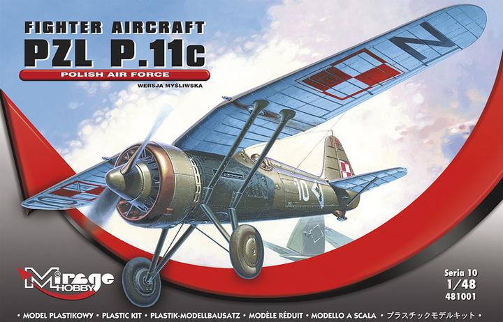 Actual product image Mirage Hobby PZL P-11 C Polish Air Force with resin and photoetched parts