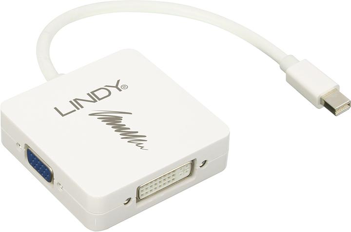 Image du produit Lindy Adaptateur Mini-DP 1.2 vers HDMI 4K30/DVI/VGA (HDMI, DVI, VGA, 20 cm)