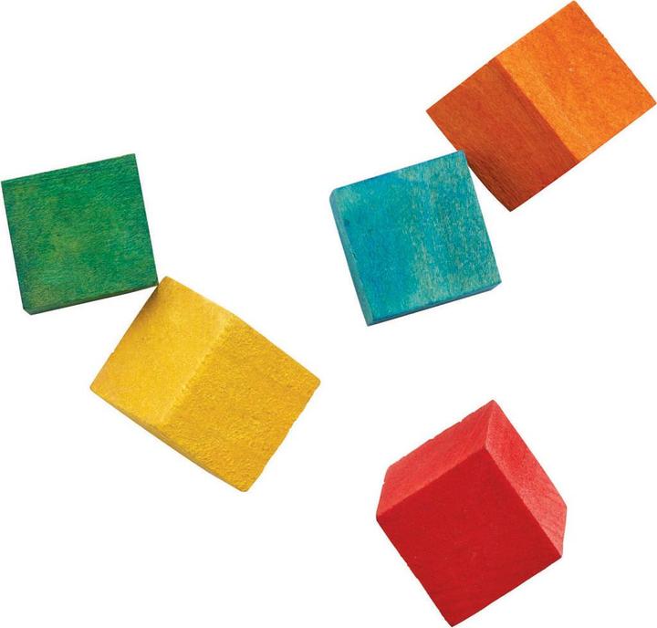 Actual product image Colourings - Coloured wooden cube blocks, 196st.