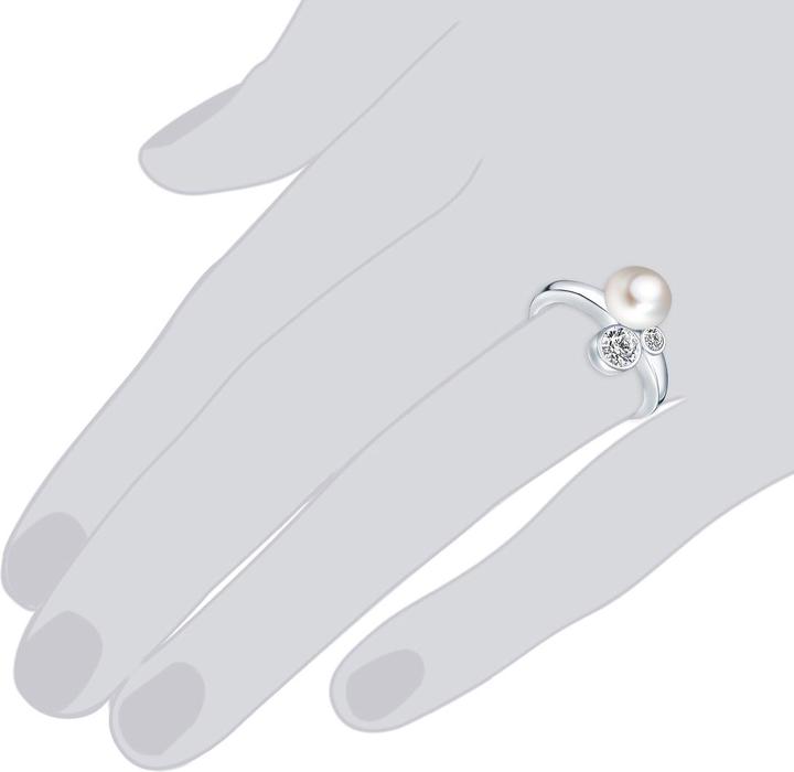 Immagine prodotto Valero Pearls Donna Argento Cubic Zirconia d'acqua dolce con perle coltivate - 3876 (54, 925 Argento)
