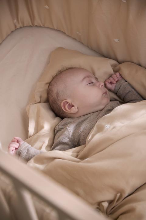 Produktbild Filibabba Baby Bettwäsche GOTS (70x100 cm) - Wal Christian Stickerei - Warm Grey (70 x 100 cm, 40 x 45 cm)