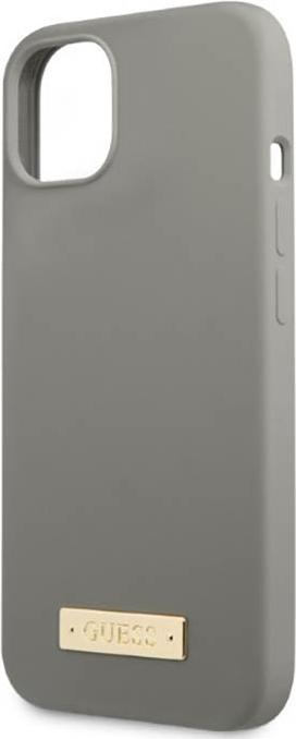 Immagine prodotto Guess GUHMP13SSPLG iPhone 13 mini 5,4" szary/grey Custodia rigida in silicone Logo Plate MagSafe (Apple iPhone 13 mini)