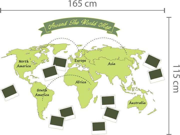 Walplus Carte du monde (180 x 90 cm)