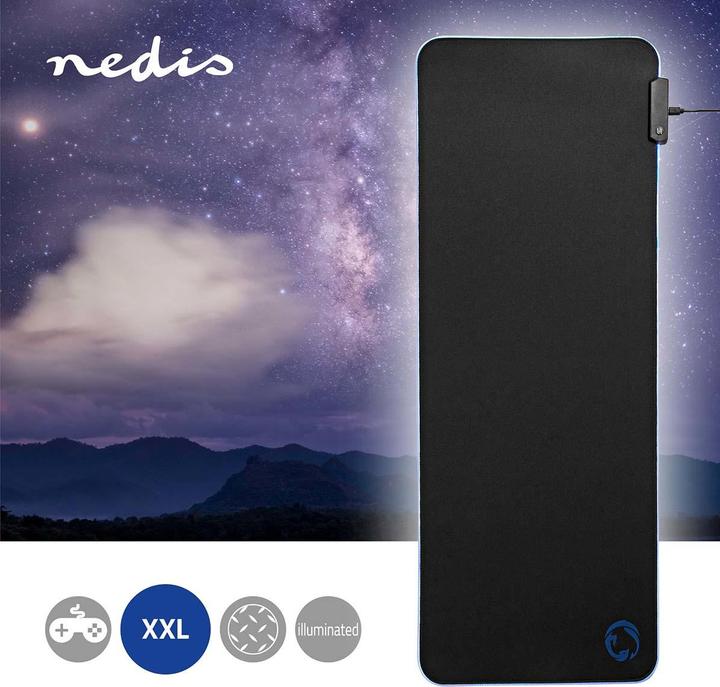 Produktbild Nedis Gaming-Mauspad | Gummi / Mikrofaser | Schwarz (XXL)