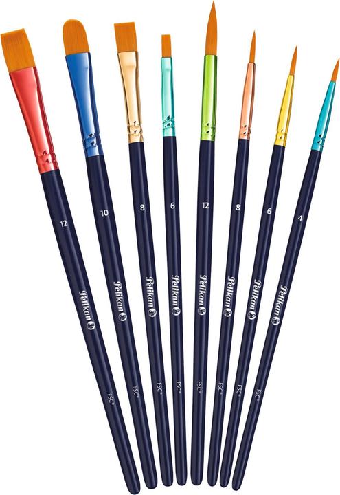 Actual product image Pelikan Brush set with 8 synthetic brushes, number of brushes: 8 pieces