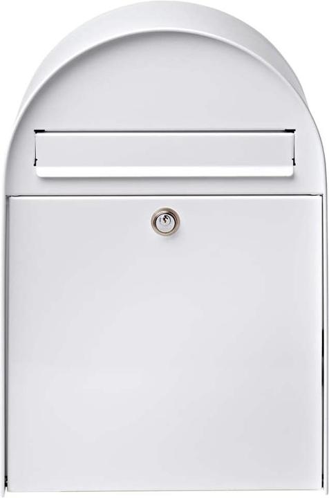 Burg Wächter Briefkasten Stahl verzinkt BxHxT 475/300/222 mm Nordic 680 weiss mit Öffnungsstopp