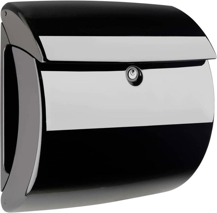 Actual product image Burg Wächter Letter box plastic WxHxD 400/380/178 mm Piano 886 black Opening stop