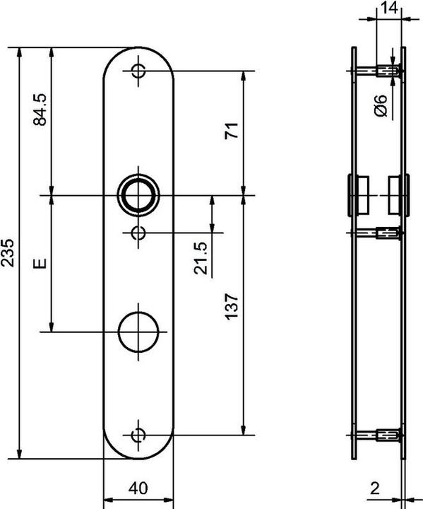 Actual product image Glutz Innenschild RZ 5345S 3 Schraubl. (Door plate set)