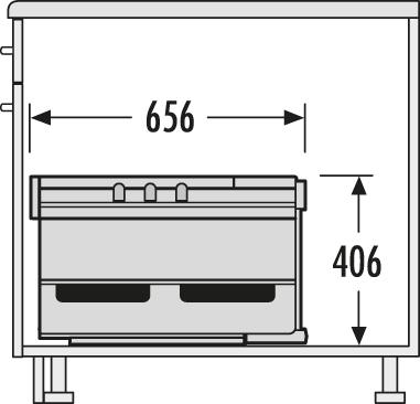 Produktbild Hailo 3646231 Abfallsammler Rondo 90.3/40 P für Diagonal-Eckspülenschränke ab 900 mm Breite (40 l)
