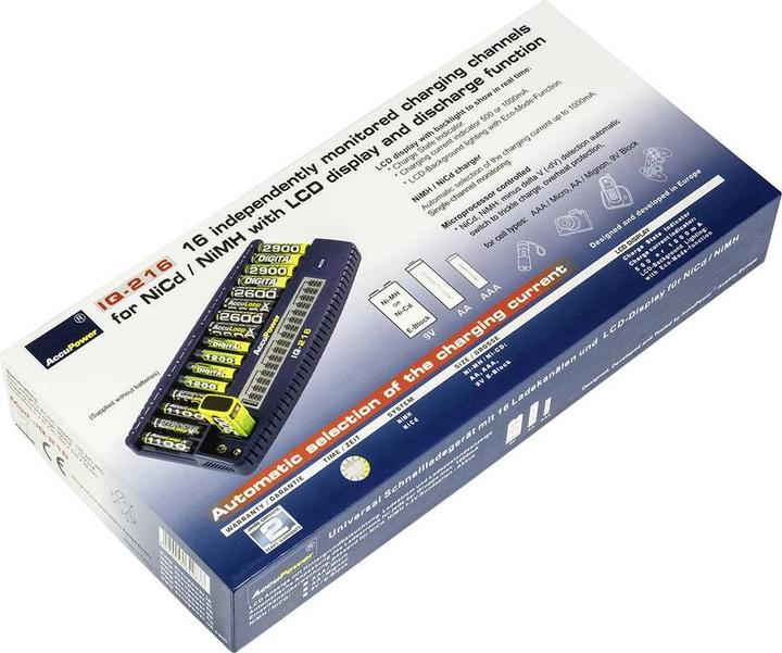 Image du produit AccuPower IQ216 (1 pcs, AAA, AA, 9V Block, Batterie)