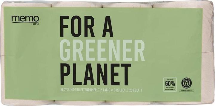 Memo Paris MEMO Toilettenpapier Recycling 2-lagig | 250 Blatt (8 x)
