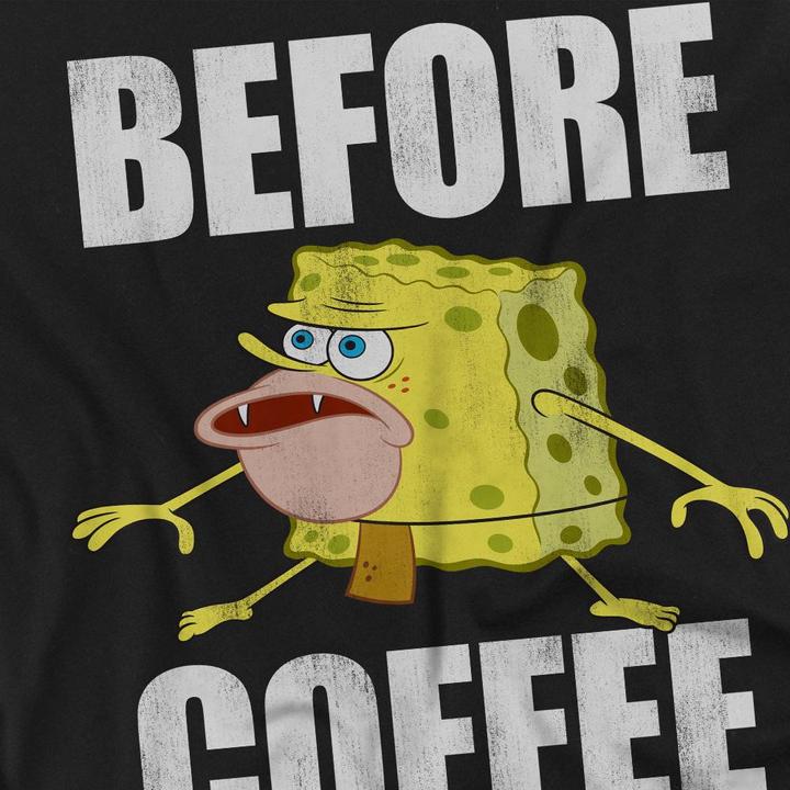 Produktbild Spongebob Squarepants Before Coffee Meme TShirt (S)