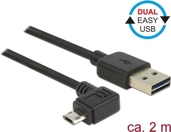 Actual product image Delock Easy USB-A - Micro-B, angled left/right (2 m, USB 2.0)