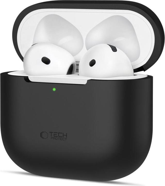 Actual product image 4Kom Tech-Protect Silikonhülle für Apple AirPods 4 - Schwarz (Headphone bag)
