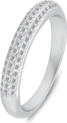 Brilio Silver - Silver ring with sparkling zircons RI135W - Circuit: 60 mm (60)