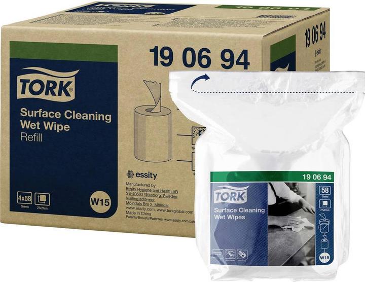 Image du produit Tork Recharge de lingettes nettoyantes humides pour surfaces, 1 épaisseur 190694 Quantité : 232 pcs. (232 pcs)