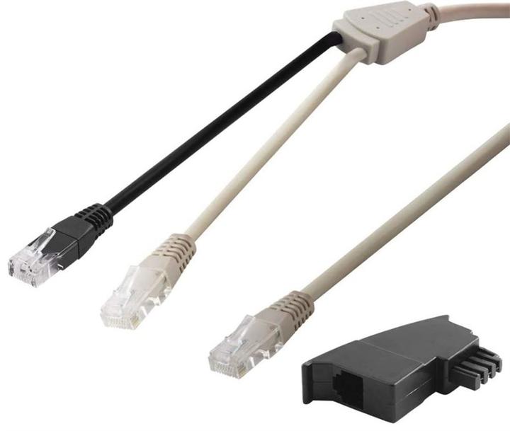 Image du produit Goobay Adaptateur TAE 2 x RJ45 mâle sur RJ45 mâle (8P8C) /, TAE-F mâle, 2 x RJ45 mâle, noir