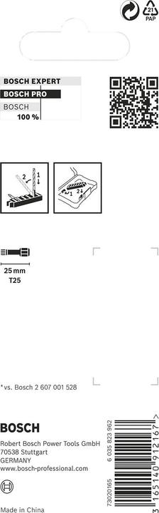 Actual product image Bosch Zubehör PRO Torx Impact Bit, T25, 25 mm, 8 pcs. (Hexagon socket TX M25)