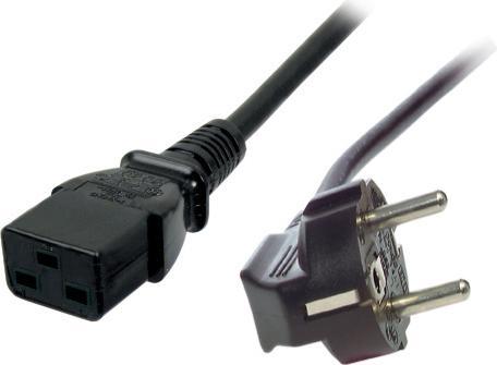 Image du produit EFB Elektronik Câble secteur CEE 7/7 90°-C19 18 0°, noir, 1.8m, 3x1.50mm² 16 A / 250 VDE testéConvient pour Deu (1.80 m)