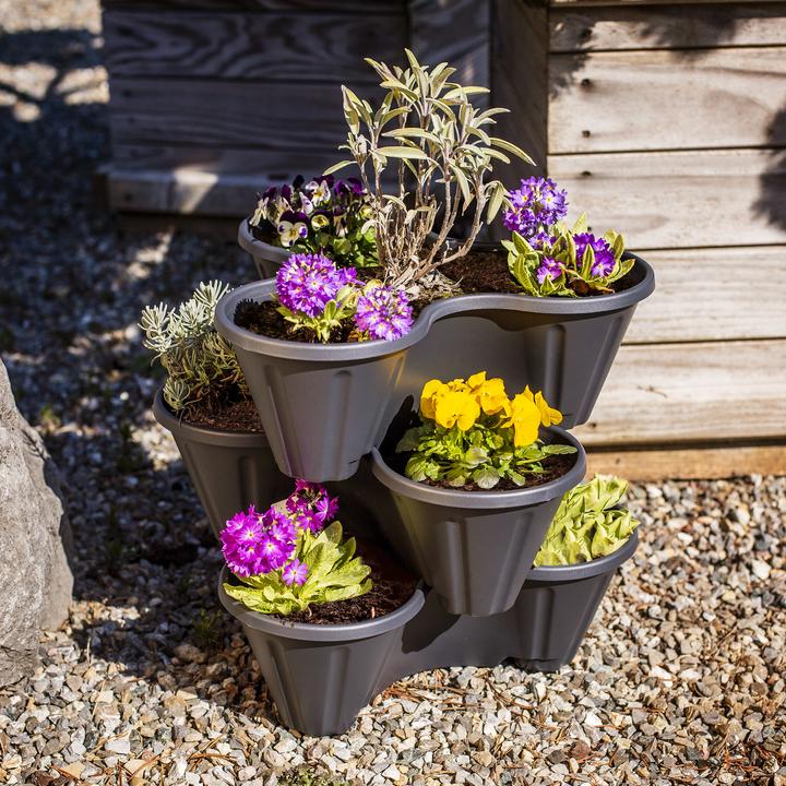 Produktbild UPP Pflanztöpfe, Pflanzturm, stapelbar, Terrakotta, 3er-Set (12 cm)