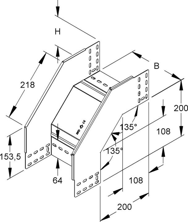 Produktbild Niedax NIE RFD110.200 FallstÃ¼ck 110x202mm m.ungel.Seitenholmen bandverz. (11 cm)