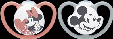 Image du produit NUK Sucette en silicone Disney Minnie Mouse Space, 0-6 mois, 2 pièces, grise & rouge (2 x, jusqu'à 6 M.)