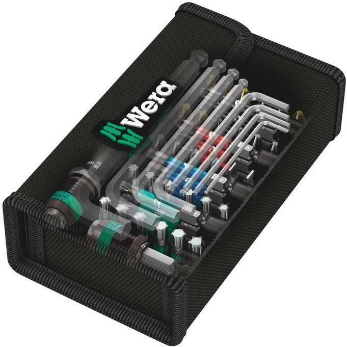 Productafbeelding Wera Bit ingesteld (Zeskantbus TX M10, Zeskantbus TX M15, Zeskantbus TX M20, Kruis Phillips PH M1, Phillips kruis PH M2, Zeskantbus TX M25, Zeskantbus TX M40, Kruis Pozidriv PZ M1, Phillips kruis PH M3, Kruis Pozidriv PZ M3, Zeskantbus TX M30, Kruis Pozidriv PZ M2)