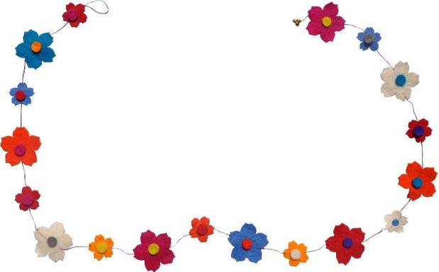 Produktbild sense&purpose Filz Girlande Blume handgemacht flach