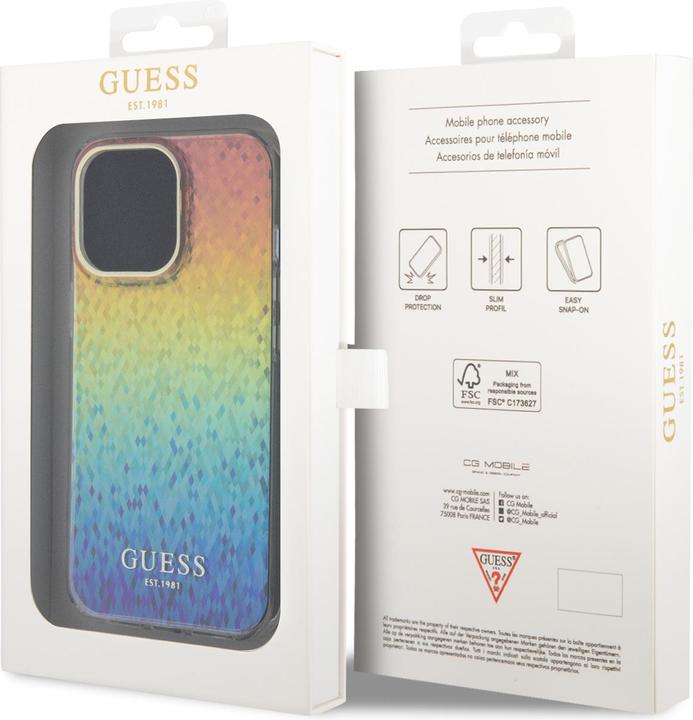 Actual product image Guess GUHCP15XHDECMI iPhone 15 Pro Max 6.7" wielokolorowy hardcase IML Faceted Mirror Disco Iridesce (Apple iPhone 15 Pro Max)