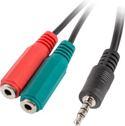 Lanberg AD-0023-BK Adaptateur Jack (0.20 m, Jack 3,5 mm (AUX))