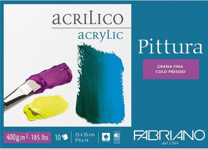 Fabriano Malblock Pittura 25 x 35 cm, Acryl, 10 Blatt (25 x 35 cm)