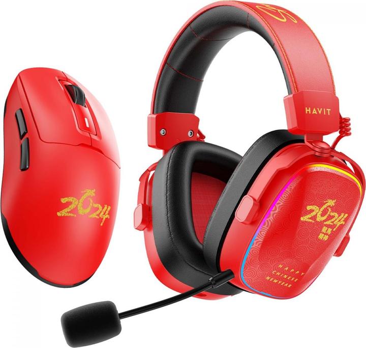 Actual product image Havit Słuchawki gamingowe H2039BG (czerwono-czarny) (Cable, Wireless)