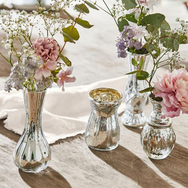 Actual product image Loberon Decorative vase set of 4 Maelie antique silver (4 x)
