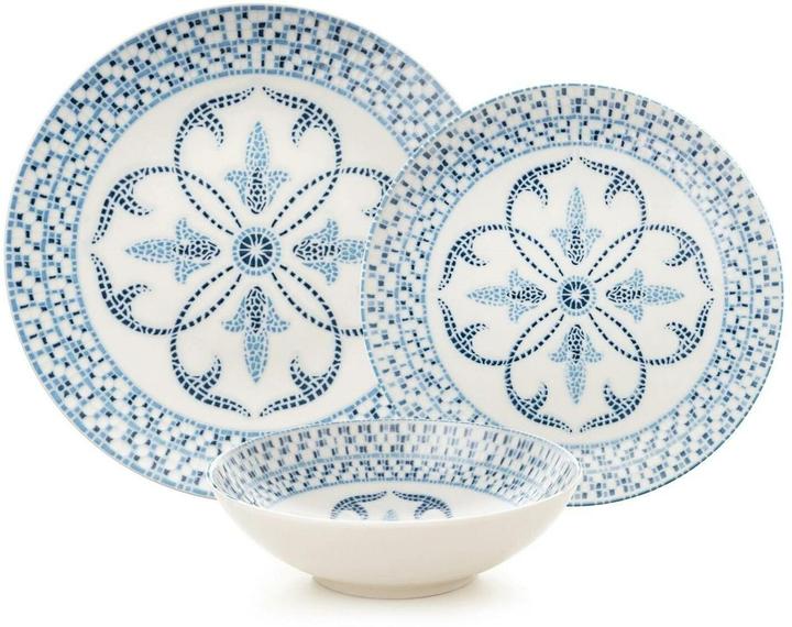 Hermia Geschirr-Set Blau/Weiss (24 Stück)