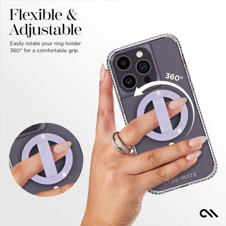 Produktbild Case-Mate Magnetschlaufengriff – MagSafe Fingergriff (Purple Sparkle)