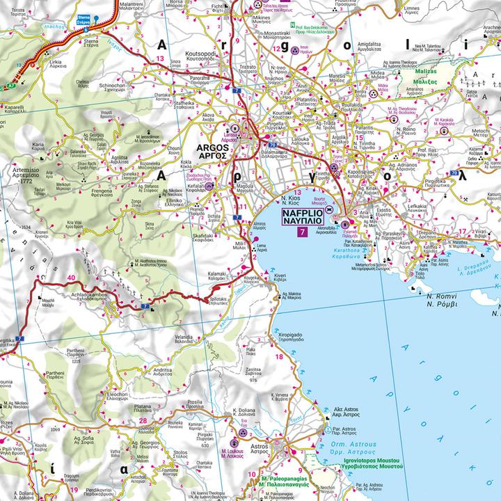 Actual product image Peloponnese, road and leisure map