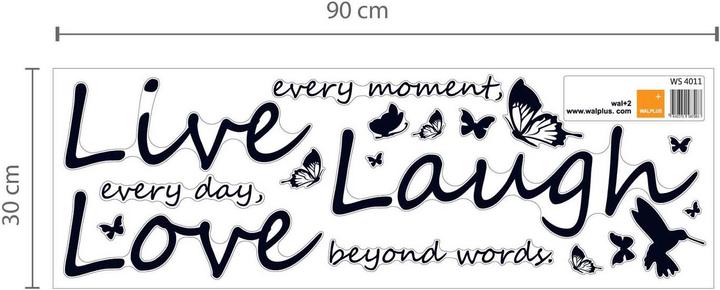 Immagine prodotto Walplus Vivido Live Laugh Love (90 x 30 cm)