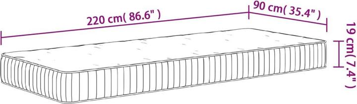 Actual product image VidaXL Jeronima (90 x 220 cm, Spring core)
