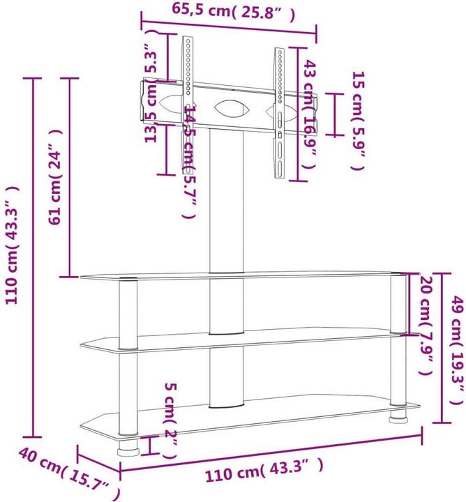 Produktbild VidaXL Iulia (110 x 40 x 110 cm)