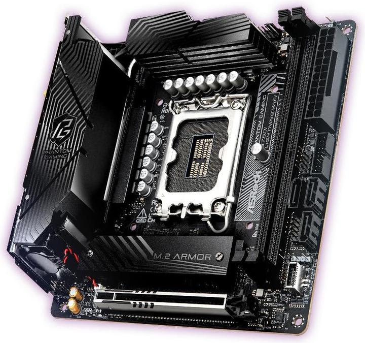 Productafbeelding AsRock B760I Lightning WiFi 1700 mATX HDMI/DP DDR5 detailhandel (LGA 1700, Intel B760, Mini-ITX)