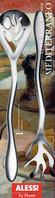 Actual product image Alessi MEDITERRANEO salad servers, silver colour (Salad servers)