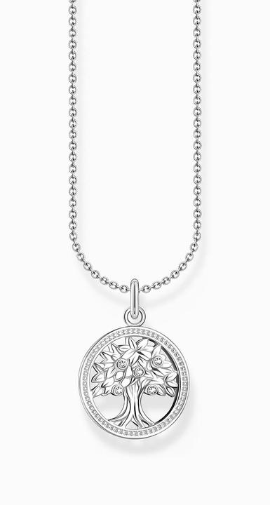 Immagine prodotto Thomas Sabo Collana con ciondolo a forma di albero dell'amore e pietre d'argento bianco (Argento 925, 38 - 45 cm)