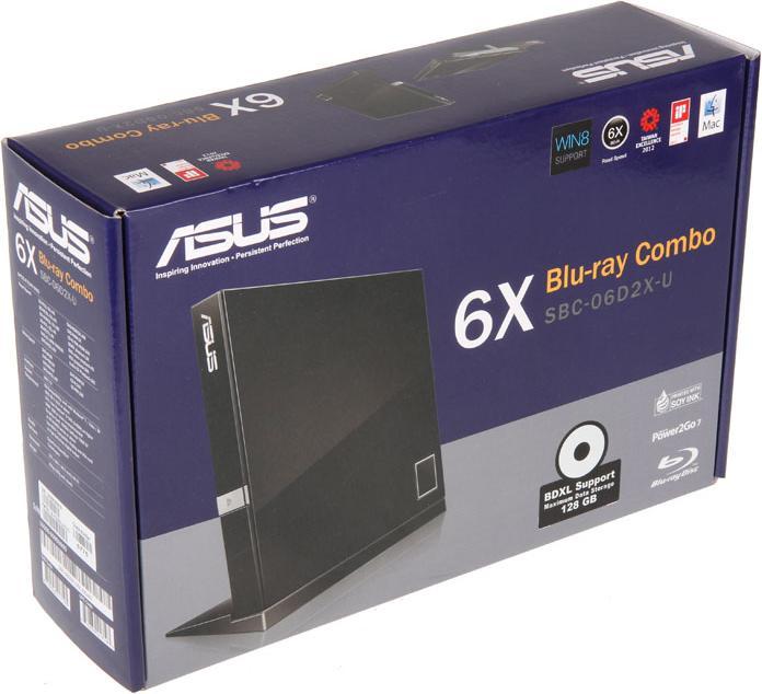 Produktbild ASUS Sbc-06d2x-U (Blu-ray Laufwerk, CD Brenner, CD Laufwerk, DVD Brenner, DVD Laufwerk)