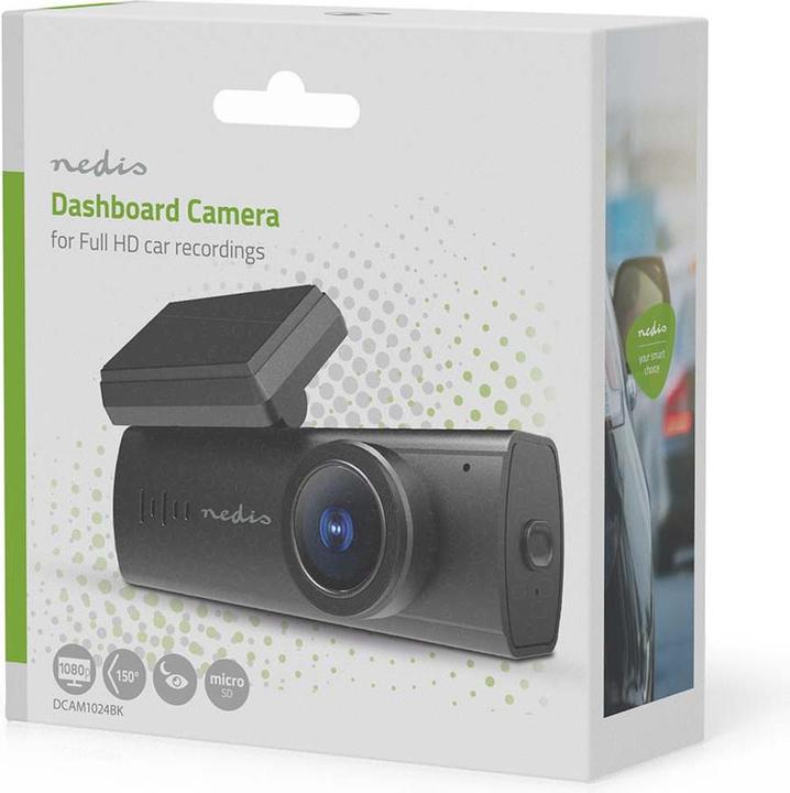 Image du produit Nedis Dash Cam - 1080p@30fps - 2 MPixel - LCD - Nachtsicht - Schwarz (WiFi, Vision nocturne, Microphone intégré, Full HD)
