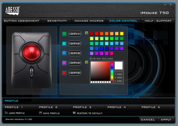 Image du produit Adesso iMouse T50 Souris RF sans fil Trackball 4800 DPI Ambidextre (Sans fil)
